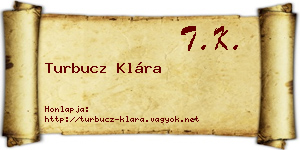 Turbucz Klára névjegykártya