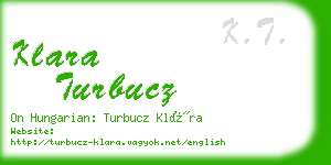 klara turbucz business card